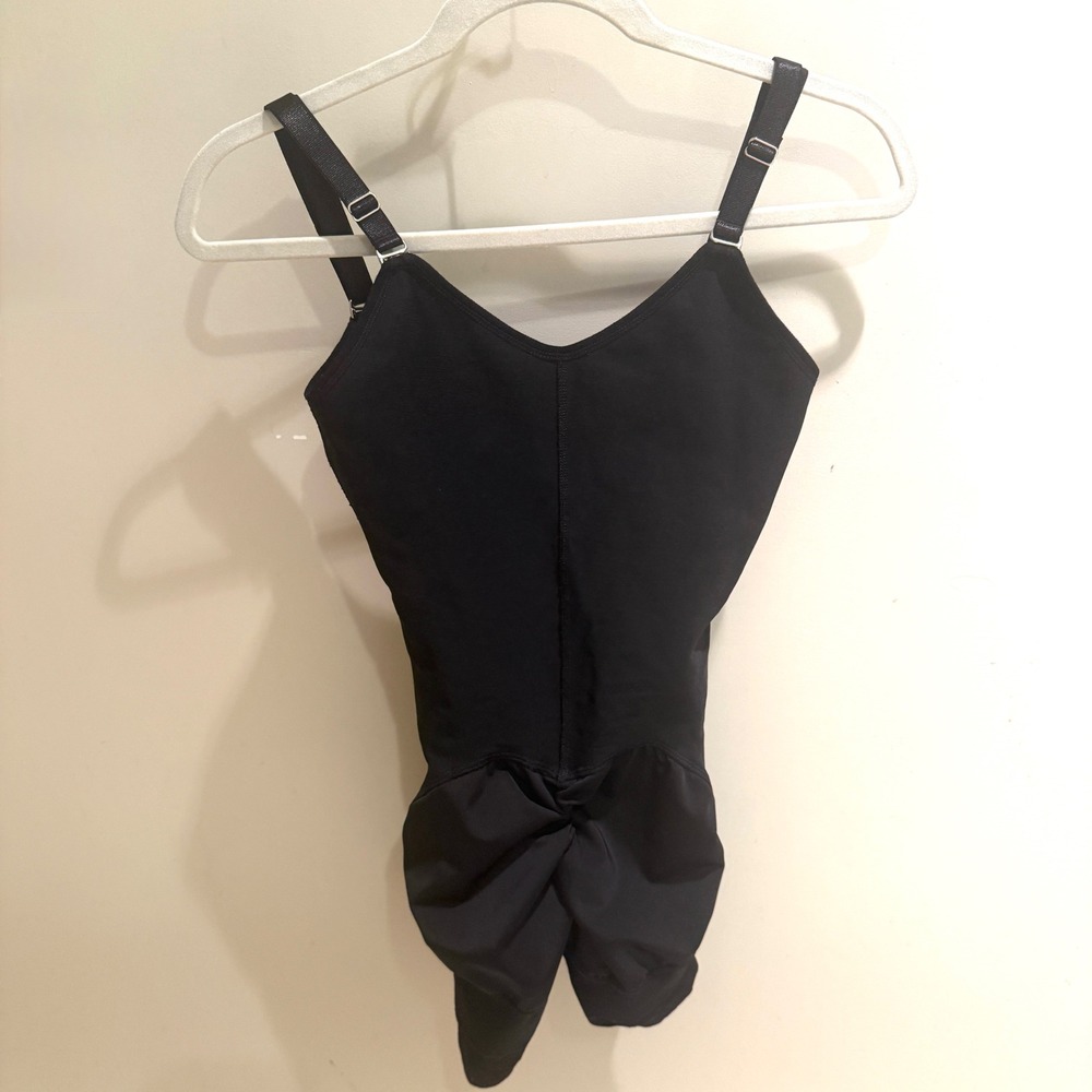 Tela Faja Control Black Shapewear Bodysuit Lace Trim Tummy Control Colombia M